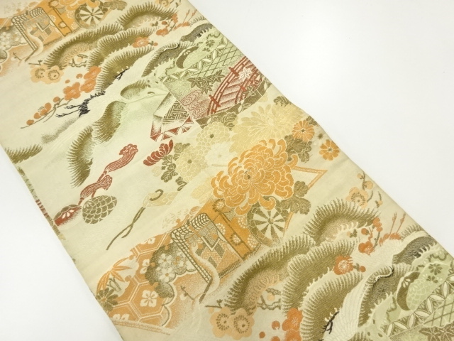 Japanese Kimono / Antique Maru Obi Combined weave